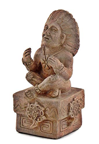 Bellaa 23187 Aztec Statue Sculpture Replica Handcrafted Prince of Flowers Archaeological Xochipilli