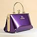 Fashion Diamonds Women's Top Handle Satchel Handbags Leather Evening Bag Purses Small Hard Shoulder Crossbody Bags (Purple)
