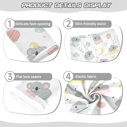 J JOYSAY Cute Koala Star Cloud Girls Leggings Soft Comfortable Long Kids Toddler Leggings Size 4-10T3