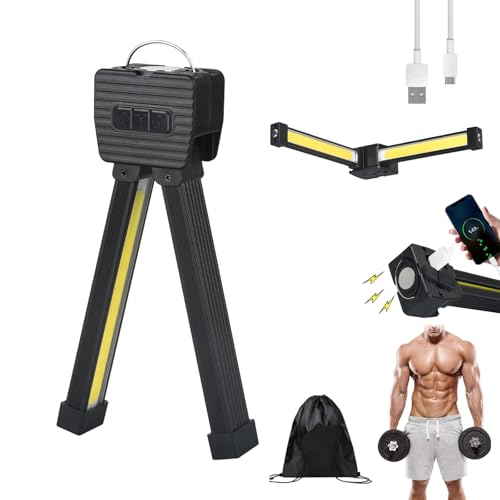 Image of Gym Lamp for Posing, Portable The Magnetic Gym with Hanging Hook, Rechargeable 7th Gear Dimming Posing Lamp with 180 Degree Folding, Posing Gym Lamps for Camping, Photography, Selfie (Black*1)