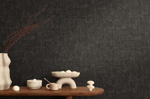 Papier peint intissé de qualité supérieure COSMOPOLITAN texture textile noire et grise 791105 - 4