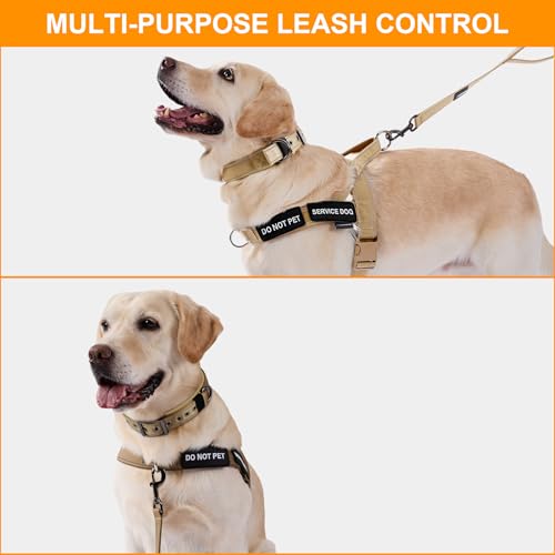 Annchwool No Pull Dog Harness,Heavy Duty Reflective Collar & Leash Set-Leash with Double Handle & Car Seatbelt Clip-Easy Control for Walking Training Medium Large Size Dogs(Brown,L) - Image 6