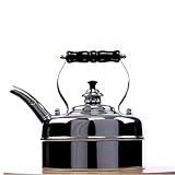 Newey & Bloomer Kensington No. 3 Tea Kettle, 1.9 Qt. - Solid Copper with Beechwood Handle Kitchen Essentials, Vintage-Inspired Boiler with Whistling Lid - Gas & Electric Stovetop Compatibility