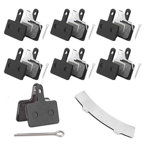 6 Paar Fahrrad Bremsbeläge,Resin Scheibenbremsbeläge,Bremsklötze Fahrrad Austauschbare,Bremsbeläge Rad Mit Rotor-Einsteller,Fahrrad Bremsbelag Set für Shimano M515, C501, M415, M510, M375