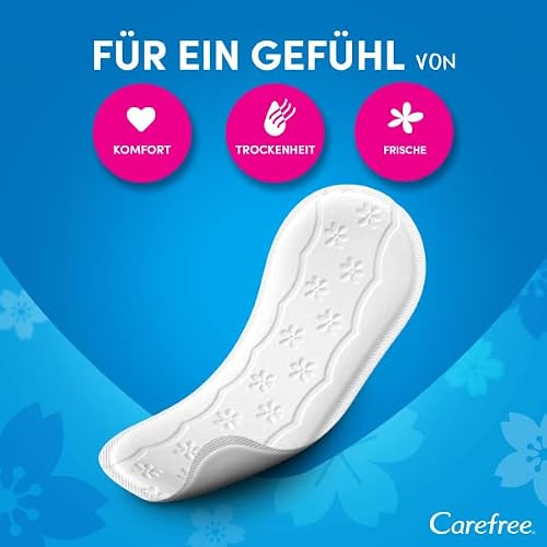 Carefree Wkładki higieniczne Cotton Feel Normal o świeżym zapachu, 100% oddychające, zapewniają uczucie komfortu, suchości i świeżości, rozmiar normalny (56 sztuk)