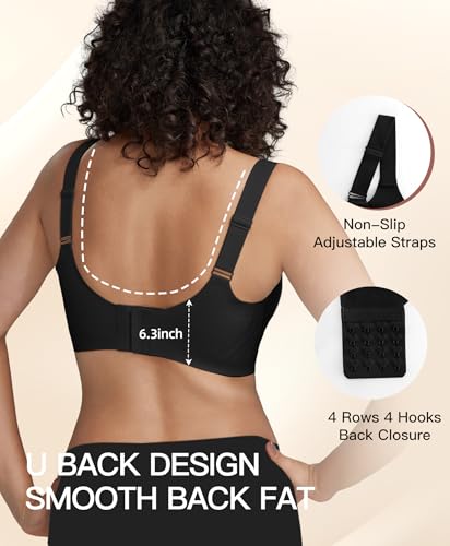 Image of Women's Minimizer Bra No Underwire Full Coverage Wireless Jelly Bra Plus Size Seamless T-Shirt Bra