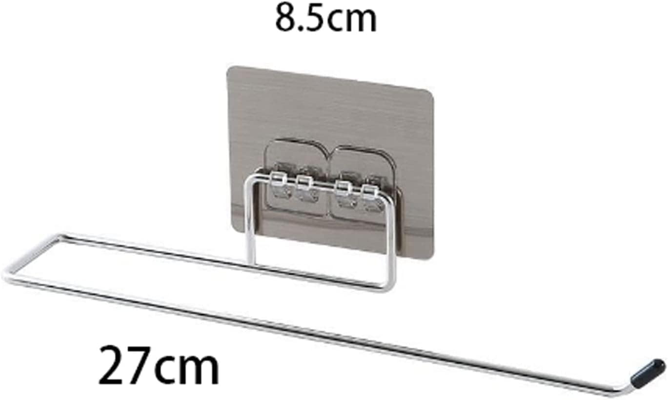 Stainless Steel Self Adhesive Napkin Ring Wall Mount Towel Hanging Holder with Magic Adhesive Pad Kitchen Paper Roll Holder Tissue Paper Stand Towel Bar Hanger for Washbasin Use — Amazon image 2