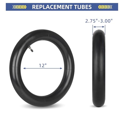 Image of GICOOL 2.75 /3.00-12 inch (80 /100-12) Dirt Bike Replacement Heavy Duty Butyl Inner Tubes, 2 Pack with TR4 Valve Stem, Fits for Honda CRF70 /XR70, Kawasaki KLX110, Yamaha TTR90, Suzuki DRZ110