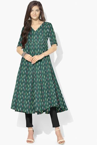 Image of Cotton Pochampally ikat unstitched blouse, Kurthi, long frock fabric material for women (1 meter, 2 meters & 3 meters)