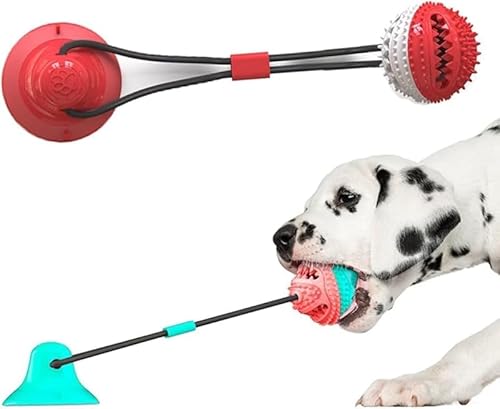 KryZaro 緑色多機能犬用噛み玩具 吸盤付きロープ・ボール拔河式 知能訓練・歯クリーニング・運動兼用 小型・中型・大型犬用