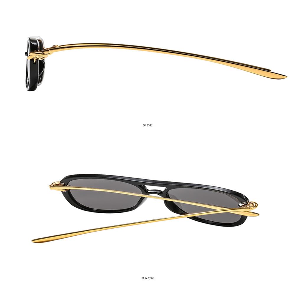 Okulary przeciwsłoneczne retro steampunk z metalową oprawką i gradient