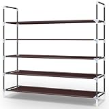 Awenia 5 Tiers Shoe Rack Organizer 30 Pairs,Stackable Shoes Storage Shelves Metal for Closet with Sp