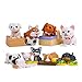 TangTanger 8 pcs (1 set) Kawaii Animal Dog Characters Toys Mini Figure Collection Playset, Cake Topper, Plant, Automobile decoration