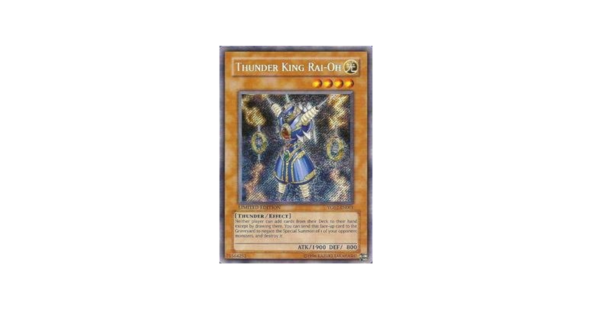 Amazon.com: Yu-Gi-Oh! - Thunder King Rai-Oh (YG02-EN001