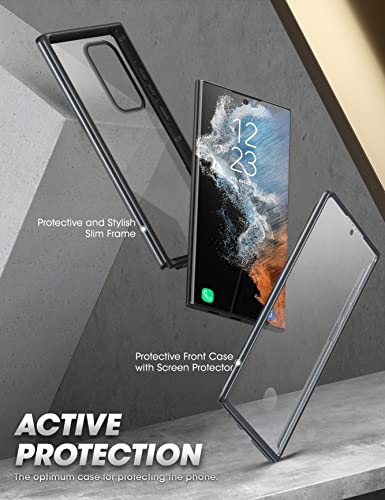 SUPCASE UB Edge Pro Series Case for Samsung Galaxy S22 Ultra 5G (2022 Release), Slim Frame Clear Protective Case with Built-in Screen Protector (Black) - Image 4