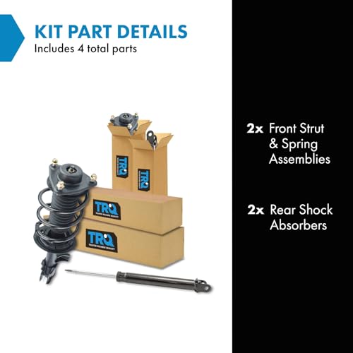 Image of TRQ Front and Rear Complete Strut Assembly & Shock Absorber Kit Complete Strut & Coil Spring Assembly Compatible with 2010-2015 Hyundai Tucson 2011-2016 Kia Sportage