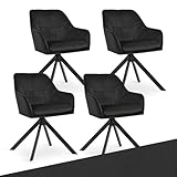 Goeurvant Juego de 4 sillas giratorias para comedor, sillas de cocina con patas de metal para salón comedor