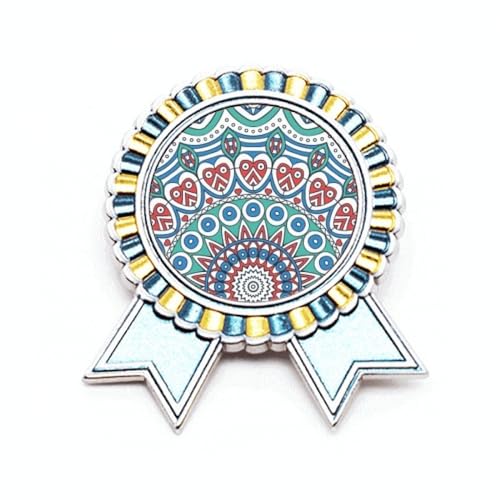 Broche en tissu bleu cœur métal taille M pour rehausser une tenue de cérémonie sobre