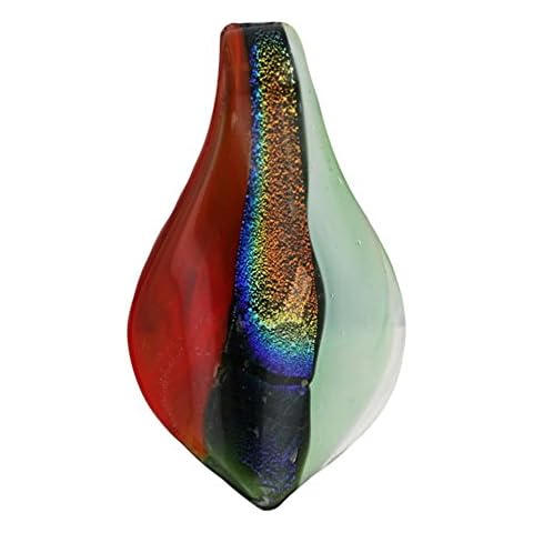 Silver Empire Jewelry Murano Glass Leaf Shape Pendant (MULTI) Cover