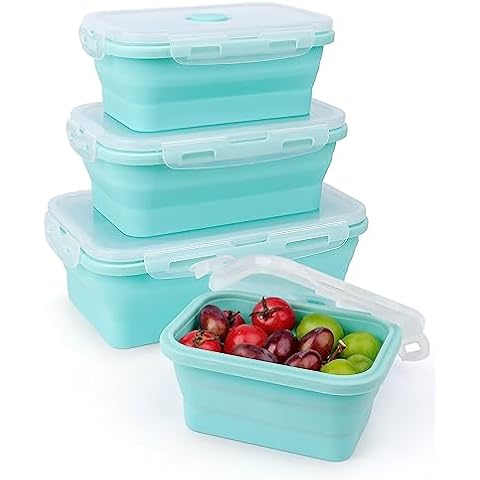 MECHEER Silicone Airtight Food Storage Containers Set Cover