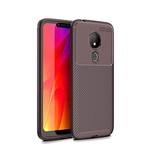 DAMONDY Case for Moto G7 Power, Carbon Fiber Texture Design Anti-Slip Shockproof Armor