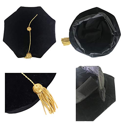 Newrara Unisex Deluxe Graduation Gown, Hood, Tam and 8 Sided Package3
