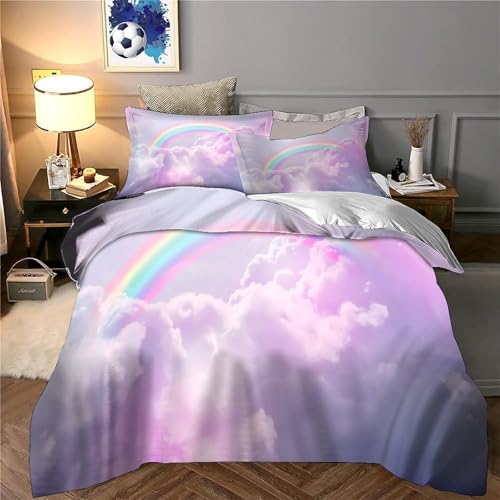 Linge de lit ciel arc-en-ciel 3D de qualité supérieure King