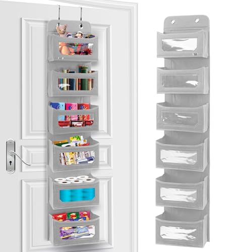 Image of Utopia Home 6 Shelves Hanging Closet Organizers and Storage Organizer for Closet, RV Baby Kids Closet Door Organizers and Storage, Over The Door Organizer Nursery, Bedroom, Grey (Pack of 1)