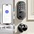VCHOO Keyless Entry Door Lock with Handle, App Control Door Locks for Front Door, Auto Lock Keypad Door Lock with Handle, Smart Door Lock for Home Hotel Bedroom with 2 Door Knobs, Matte Black