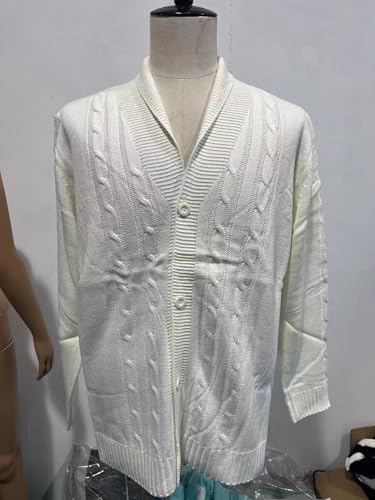 Chunky Knit Sweater,Cable Knit Cardigan Button Down V Neck Ribbed2