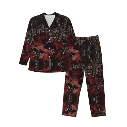Pyjama homme manches longues avec poches ensemble de nuit boutonné camouflage ultra doux