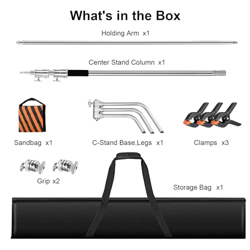 Image of Heavy Duty C Stand 10.8ft /330cm with Boom Arm 100% Stainless Steel