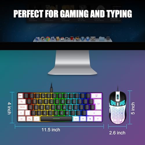 Combo de teclado y mouse para juegos compacto 60% que libera espacio en tu escritorio 4