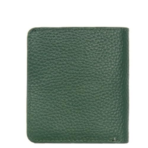 Womens wallet Genuine Leather Small Wallet for Women - Cowhide Cherry Short Wallet with Multi-card Slots(Green)2