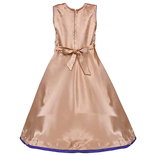 Image of Wish Karo Girls Long Dress Birthday Frocks for Girls - Satin - (LF176)