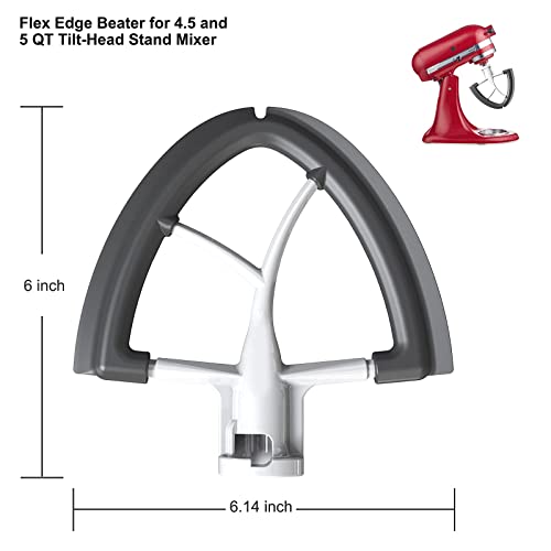 Flex Edge Beater For Kitchenaid, 4.5-5 Quart Kitchenaid Mixer Attachments, Fits Tilt-Head Kitchenaid Paddle With Scraper By Hozodo #TOP3
