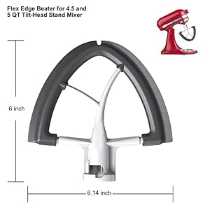 Flex Edge Beater for Kitchenaid 45 5 Quart for Kitchenaid Mixer Attachments Fits Tilt Head for Kitchenaid Paddle with Scraper As Kitchen Aid Accessories and Attachments by HOZODO