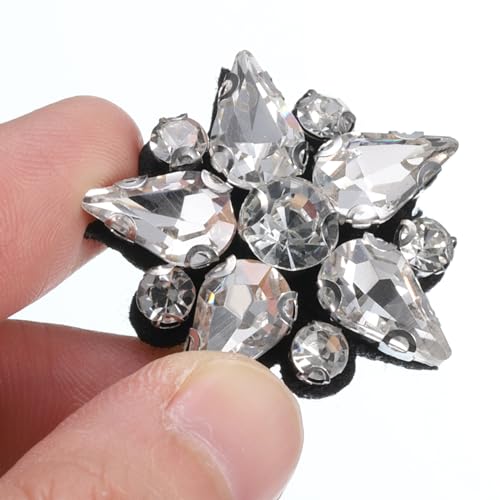 image for uxcell Handmade Star Beaded Patches, 10Pcs Glass Crystal Rhinestone Ap