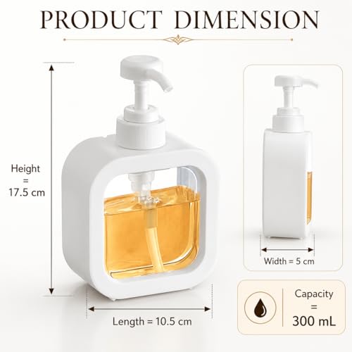 Image of Soap Dispenser for Wash Basin - Handwash Dispenser Bottle for Bathroom Sink - Liquid Soap Hand Wash Pump Bottle Plastic Container for Home, Bathroom(White,Pack of 2)