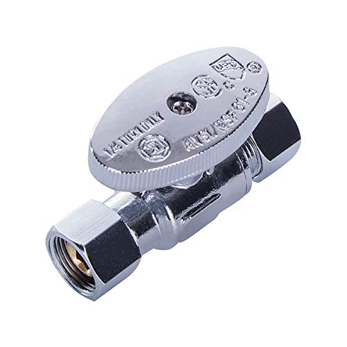 MIDLINE VALVE 82338QS-OM Add On Valve; Quarter Turn Wheel 3/8 in. COMP FIP x 3/8 in. COMP MIP; Chrome Plated Brass