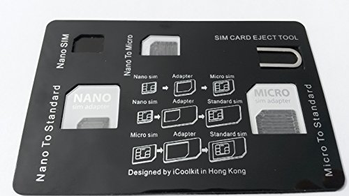 Credit Card Size SIM Card Holder Case - Including 3 sim Card Adapter and iPhone Pin Tool Credit Card Size SIM Card Holder Case - Including 3 sim Card Adapter and iPhone Pin Tool