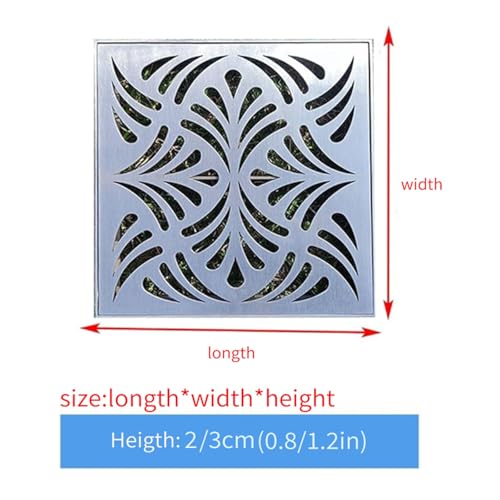 Decorative Floor Drain, Square Pattern, Anti-Corrosion and Durable for Garden and Basement Drainage Systems miniatura 4