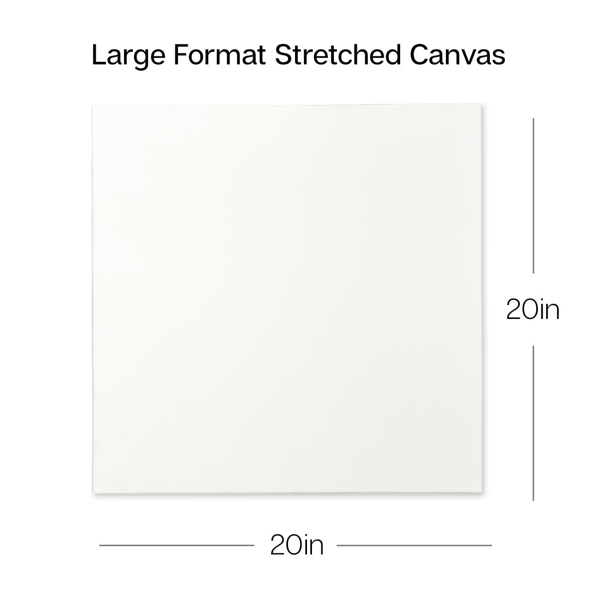 KINGART Lienzo estirado (809-2), 20 x 20 pulgadas, 100% algodón, imprimado con gesso, paquete de 2
