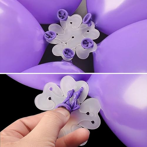 Image of HK balloons 12Pcs Flower Shape Balloon Clips For Birthday Anniversary Baby Shower Event Decorations Item Balloon Clips Holder