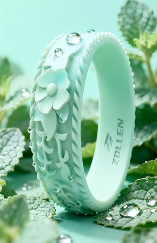 Image of Silicone Wedding Rings for Women 1 /4 /7 Packs -Stackable Silicone Rubber Wedding Bands - Innovative Flower & Vine Collection