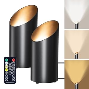 Brightown 2 Pack Floor Can Lights – 6000K LED Up Lights with Remote and Timer, 3 Color Temperatures and Dimmable Uplighting Spotlights for Dark Corner Sofa House Plant Wall Artwork Indoor