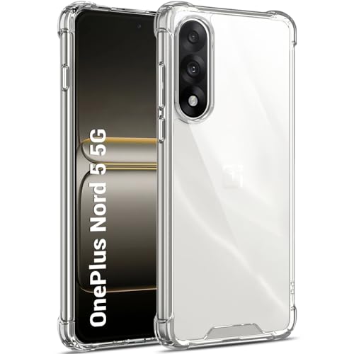 Image of TheGiftKart Crystal Clear Back Cover Case for OnePlus Nord 5 5G | Shock Proof 360 Protection | Hard Clear Back Cover Case for OnePlus Nord 5 5G (PC & TPU, Transparent Bumper)