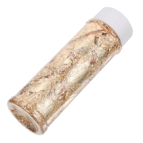 Healeved Copos Comestibles de Papel Dorado para Decoración de Pasteles y Postres, 1 Frasco para DIY Repostería, Copos de Aluminio Comestibles para Cupcakes y Chocolate