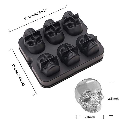 Molde de hielo calavera de silicona flexible set 6 miniatura 3