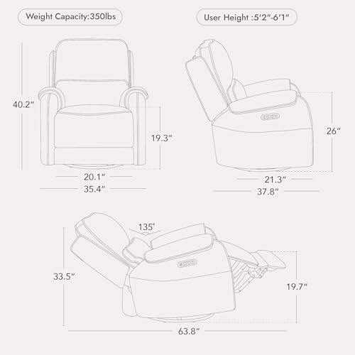 Sillón reclinable plegable crema miniatura 3